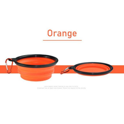 dog bowl with lid orange