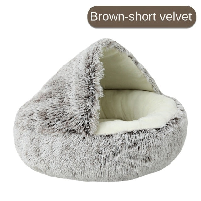 brown pet bed