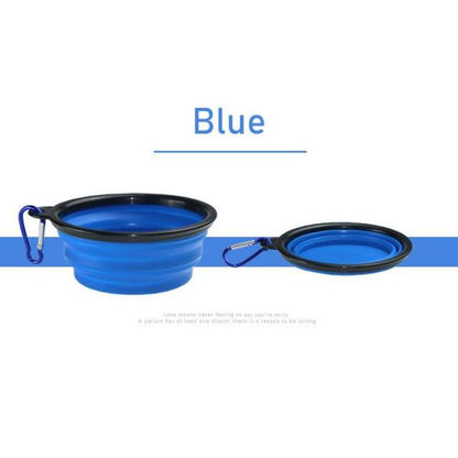 dog bowl with lid blue