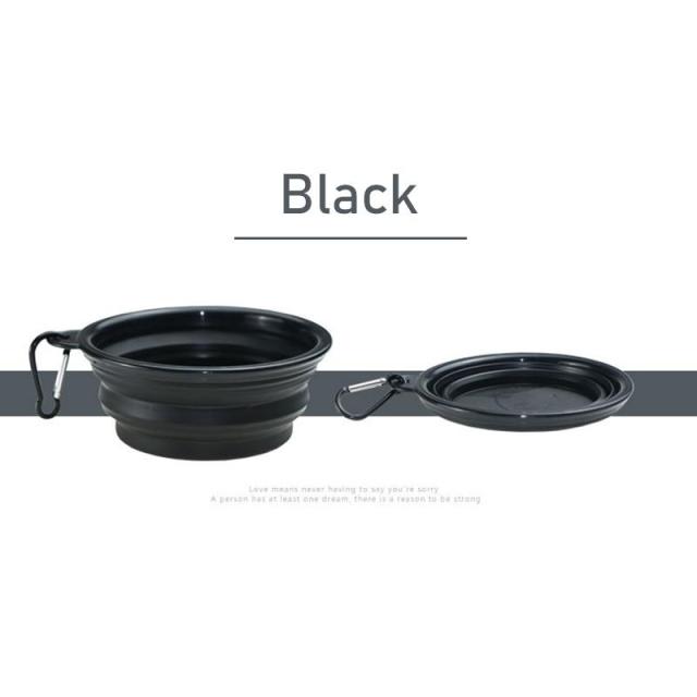 dog food and water bowl black